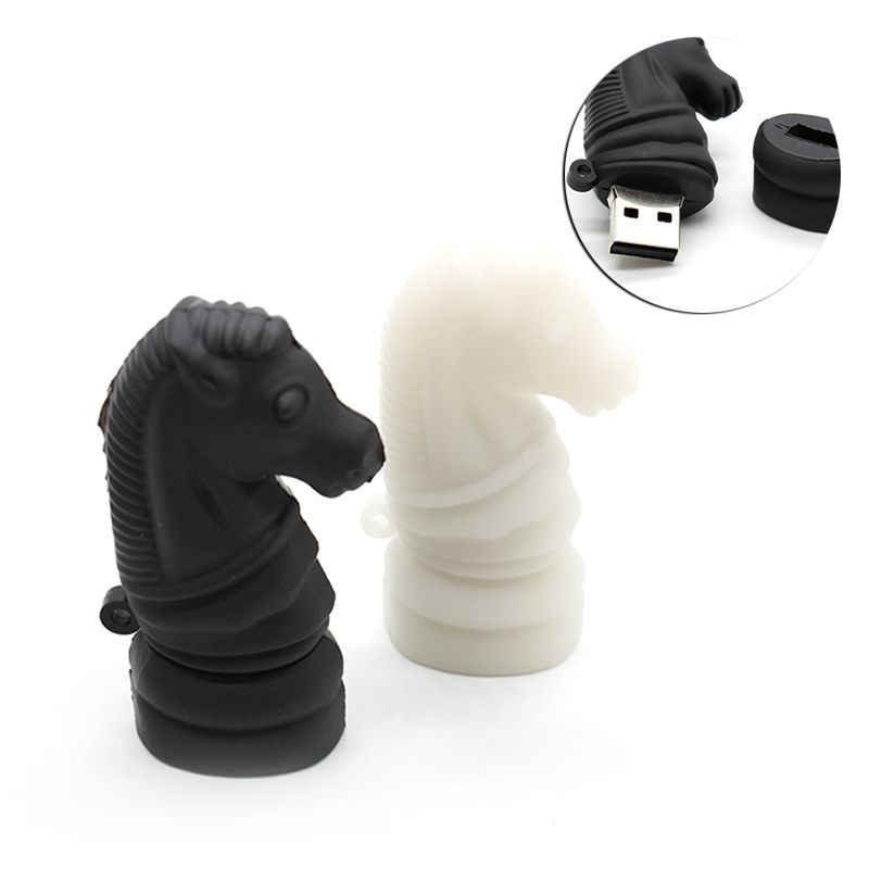 Флешка Шахматная фигура Конь черный