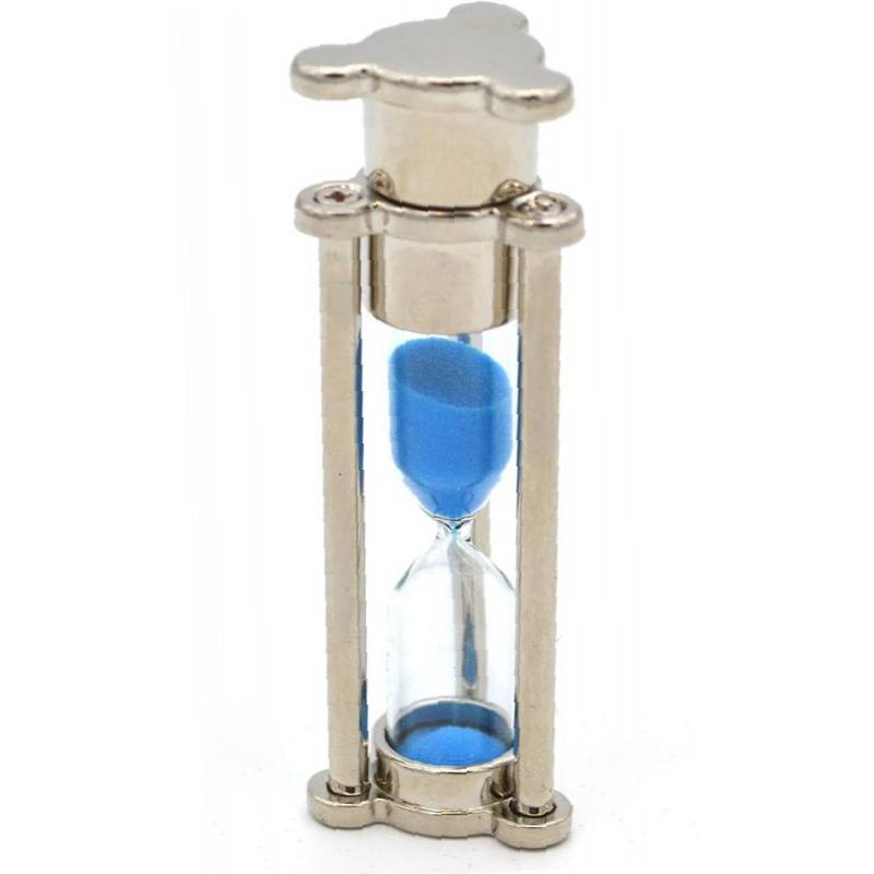 Флешка Песочные часы серебро с синим песком