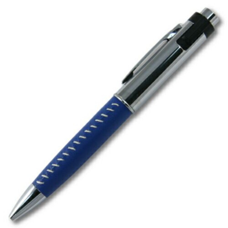 Флешка Ручка кожаная синяя