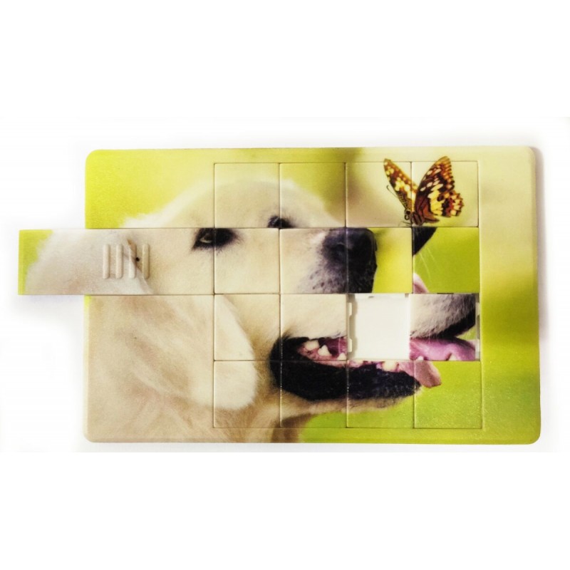 Флешка Собака пазл пластиковая карта